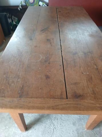 Table en pin 78 de large 1m56 de long plus 6 chaises, Enlèvement, Utilisé, Pin