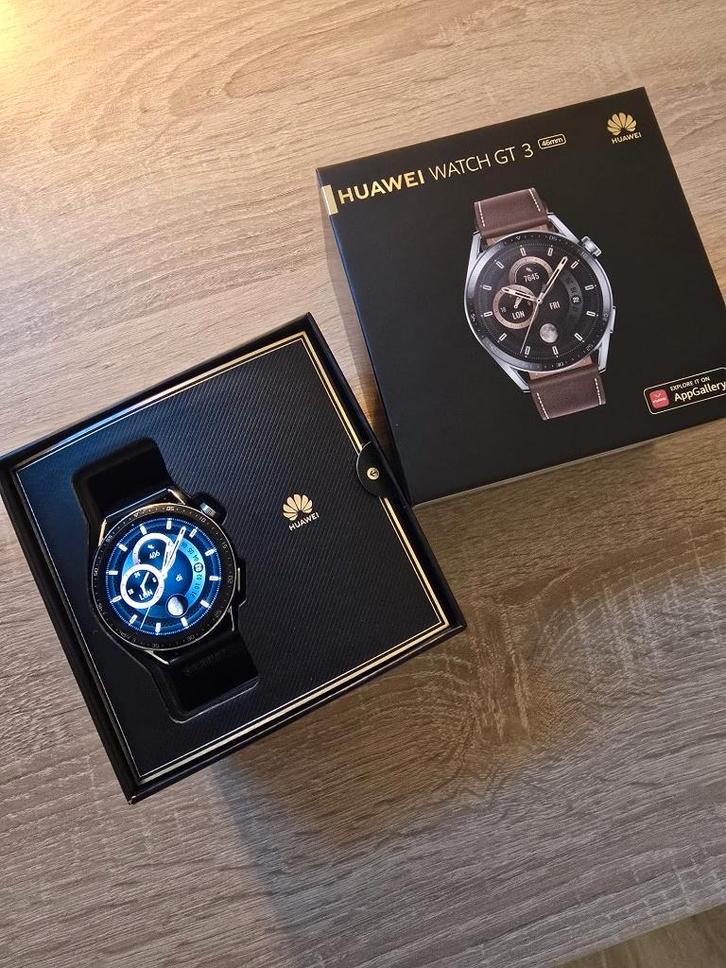 Huawei Watch GT3 46mm, Handtassen en Accessoires, Smartwatches, Zo goed als nieuw, Zilver, Afstand, Calorieverbanding, Conditie