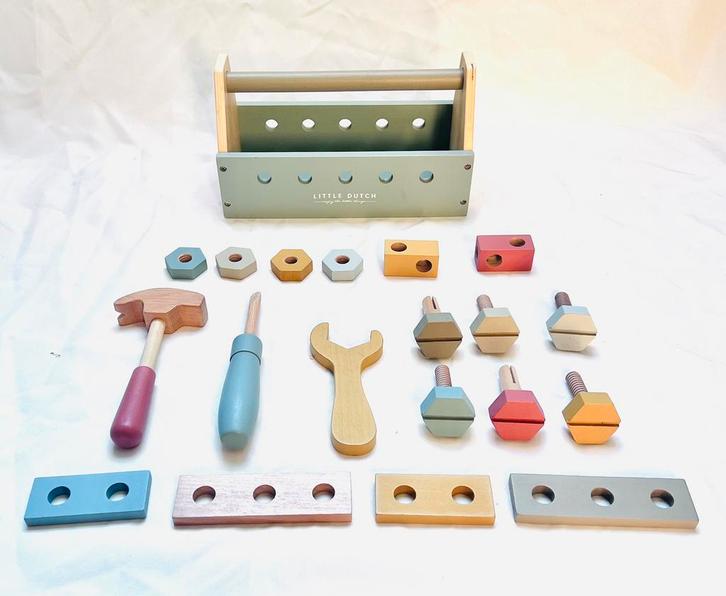 Little Dutch houten gereedschapskoffer – compleet, Kinderen en Baby's, Speelgoed | Houten speelgoed, Zo goed als nieuw, Ophalen of Verzenden