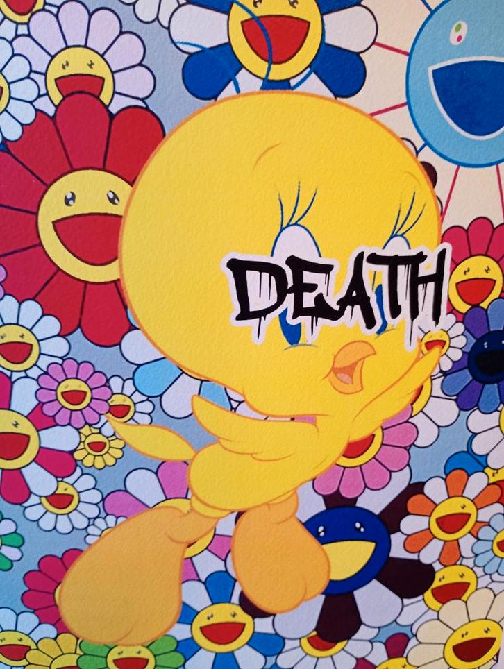 Tweety by Death NYC lithografie handgesignieerd, Verzamelen, Stripfiguren, Zo goed als nieuw, Plaatje, Poster of Sticker, Looney Tunes