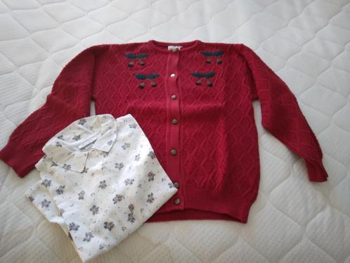 Vintage 96' vest „La Buissonnière” in baksteenkleur met d, Kinderen en Baby's, Kinderkleding | Maat 164, Nieuw, Meisje, Trui of Vest