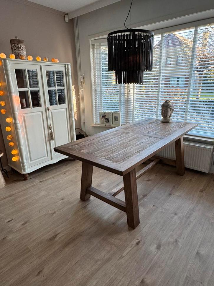 Landelijke Eettafel 90x200, Huis en Inrichting, Tafels | Eettafels, Zo goed als nieuw, 50 tot 100 cm, 150 tot 200 cm, Vier personen