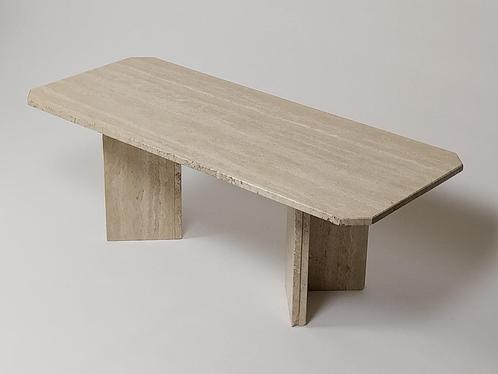 Italiaanse Travertijn Coffee Table, jaren 70, Huis en Inrichting, Tafels | Salontafels, Gebruikt, Minder dan 50 cm, 50 tot 100 cm