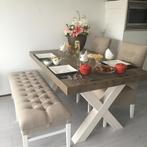 Eiken Eettafel - X poot, Huis en Inrichting, Ophalen, Eikenhout, 50 tot 100 cm, Zo goed als nieuw