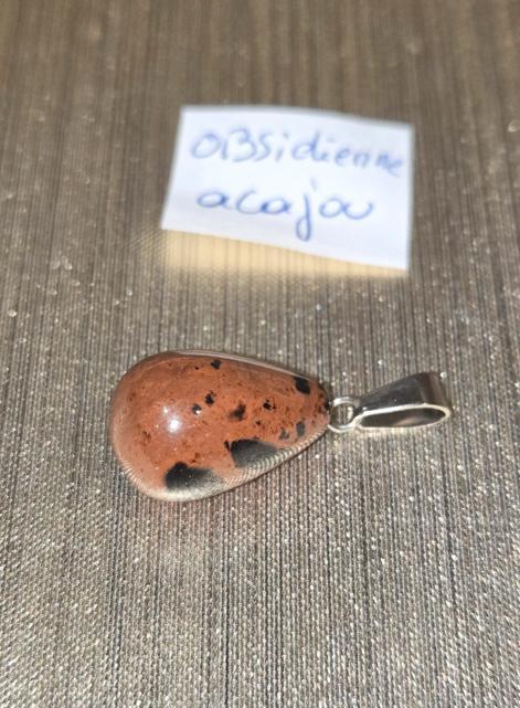 Pendentif pierre naturelle Obsidienne Acajou, Bijoux, Sacs & Beauté, Pendentifs, Neuf, Pierre ou Minéral, Brun, Autres représentations