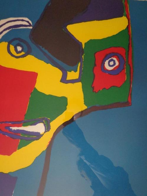 typische kleurrijke zeefdruk Karel Appel uit 1969 Hoofd, Antiek en Kunst, Kunst | Litho's en Zeefdrukken, Ophalen