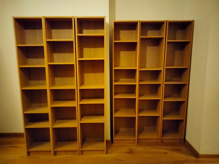 Boekenkast, eikenkleur, Huis en Inrichting, Kasten | Boekenkasten, Gebruikt, Minder dan 50 cm, 200 cm of meer, Minder dan 25 cm