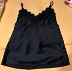 Zwart blinkend topje met kant/lingerie M, Kleding | Dames, Ondergoed en Lingerie, Ophalen of Verzenden, Zwart, Overige typen
