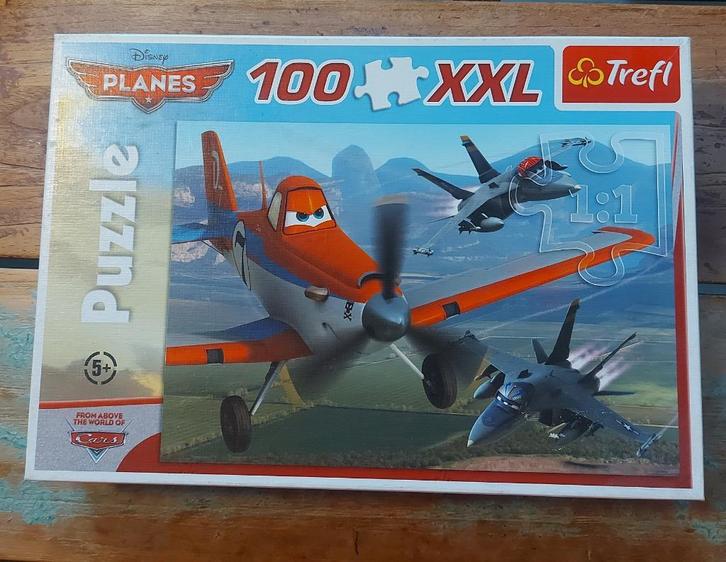 Planes puzzel - 100 stuks - vanaf 5 jaar - merk Trefl, Hobby en Vrije tijd, Denksport en Puzzels, Zo goed als nieuw, Legpuzzel