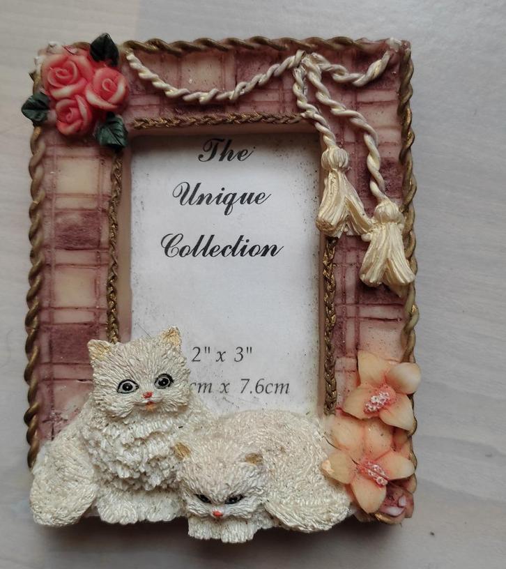 Mini-kattenfotolijstje voor ID, Audio, Tv en Foto, Fotografie | Fotolijsten, Zo goed als nieuw, Ophalen of Verzenden
