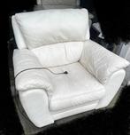 Fauteuil relax électrique en cuir blanc, Maison & Meubles, Fauteuils, Enlèvement, Comme neuf, Cuir, Fauteuil relax