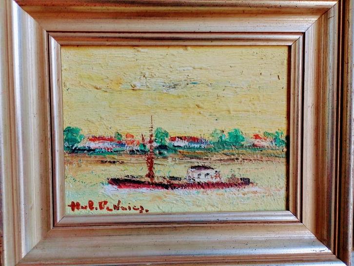 Hubert de Vries  1899 - 1979  Binnenvaart Schelde, Antiek en Kunst, Kunst | Schilderijen | Klassiek, Verzenden