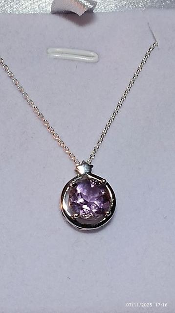 Sterling zilveren hanger met Braziliaanse amethist  beschikbaar voor biedingen