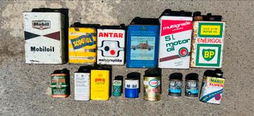 Bidons d’huile boite Olieblik olie blik vintage esso bp … beschikbaar voor biedingen