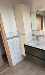 Lange badkamerkast, glanzend wit, Huis en Inrichting, Badkamer | Badkamermeubels, Ophalen, (Half)hoge kast, Minder dan 50 cm, Zo goed als nieuw