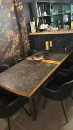 Eettafel met marmeren blad met 6 stoelen, Ophalen, Zo goed als nieuw