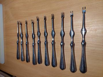 10 kreeftenhaakjes / krabhaakjes in inox beschikbaar voor biedingen