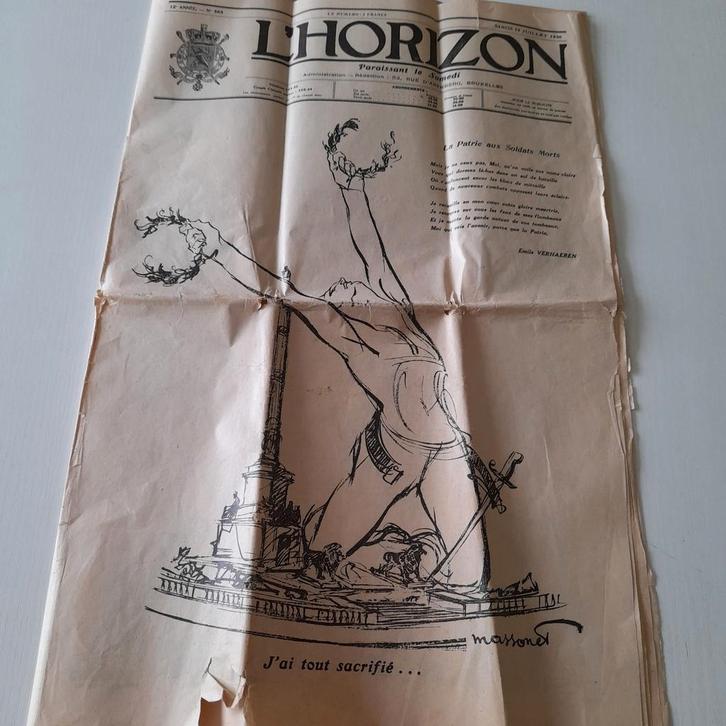 Oude krant L'Horizon - 1930., Verzamelen, Tijdschriften, Kranten en Knipsels, Krant, Ophalen