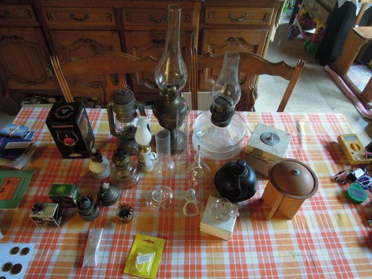 olielamp - petroleumlamp drijfkaarsen Rizla, Antiek en Kunst, Antiek | Brons en Koper, Koper, Ophalen of Verzenden