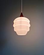 Scandinavische hanglamp van teakhout en opaline, Philips, Antiek en Kunst, Ophalen of Verzenden