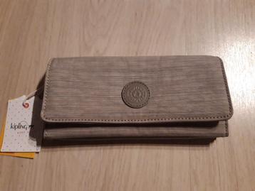 Kipling Money Land portemonnee nieuw, Handtassen en Accessoires, Portemonnees, Nieuw, Met knipsluiting, Grijs, Ophalen