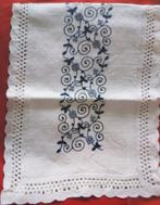 Chemin de table beige et bleu 75cm sur 30cm, Antiquités & Art, Enlèvement ou Envoi