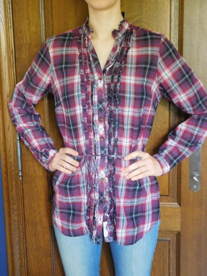 tunique à carreaux Lerros taille 36, Kleding | Dames, Blouses en Tunieken, Zo goed als nieuw, Maat 36 (S), Paars, Verzenden