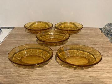 Set van 5 vintage ovale glazen ramekins uit de jaren 70 beschikbaar voor biedingen
