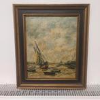 Zee schilderij olieverf schilderij op doek kunstenaar, Antiek en Kunst, Ophalen of Verzenden