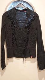 Nieuwe zwarte blouse, EDC of Mexx, zwart krijtstreep, M/ L, Ophalen of Verzenden, Nieuw, Maat 38/40 (M), Zwart