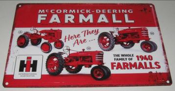 TRACTOR : METALEN BORD McCORMICK - DEERING - FARMALL beschikbaar voor biedingen