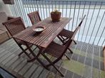 Teak tuintafel en -stoelen, Tuin en Terras, Ophalen, Gebruikt, Vierkant, Hout