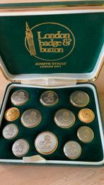 Vintage Engelse set van 12 gouden blazerknopen, Antiek en Kunst, Ophalen of Verzenden