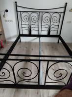 Ikea Noresund 2-persoonsbed, Huis en Inrichting, Slaapkamer | Bedden, Ophalen, Zwart, Zo goed als nieuw, Twijfelaar