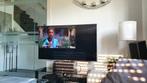 Tv meubel zwart glasplaat, Huis en Inrichting, Kasten |Televisiemeubels, Ophalen, Gebruikt, 100 tot 150 cm, 100 tot 150 cm