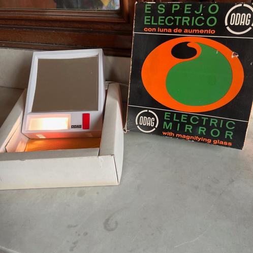 Miroir électrique à poser ODAG vintage 1970', Antiek en Kunst, Antiek | Spiegels, Minder dan 50 cm, Minder dan 100 cm, Rechthoekig