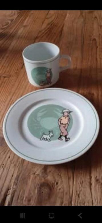 Assiette & mug Tintin beschikbaar voor biedingen