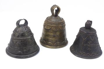 Art Africain - 3 cloches en bronze du Mali - Dogon