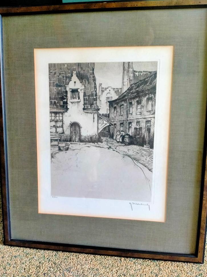 Roger Hebbelinck Steegje, Antiek en Kunst, Kunst | Etsen en Gravures, Ophalen