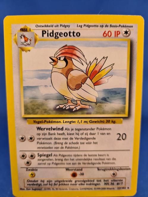 Pidgeotto 22/102 - Base (NL), Hobby en Vrije tijd, Verzamelkaartspellen | Pokémon, Zo goed als nieuw, Verzenden