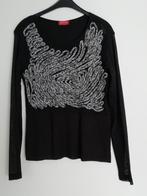 Taifun zwart truitje met borduursel, Maat 38/40 (M), Zwart, Ophalen of Verzenden, Zo goed als nieuw