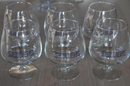 Sezoensglazen 6 stuks, Verzamelen, Glas en Drinkglazen, Gebruikt, Bierglas, Ophalen of Verzenden