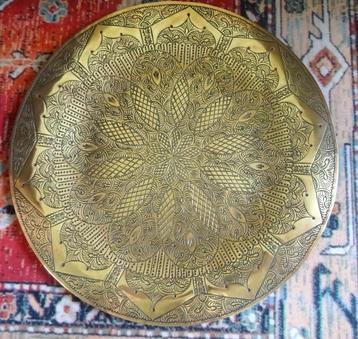 Marokkaans koperen dienblad, prachtig vakmanschap. 35 cm beschikbaar voor biedingen