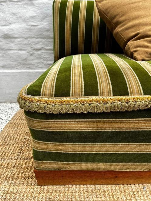 Vintage zetel, Huis en Inrichting, Zetels | Zetels, Gebruikt, Rechte bank, Driepersoons, 150 tot 200 cm, Minder dan 75 cm, Hout