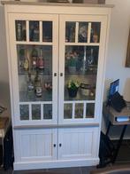 Vitrinekast 122cm - decor - lariks & bruine eik, Ophalen, Met deur(en), 100 tot 150 cm, 200 cm of meer