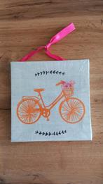 kleine canvas met fiets, Huis en Inrichting, Woonaccessoires | Schilderijen, Tekeningen en Foto's, Ophalen, Nieuw
