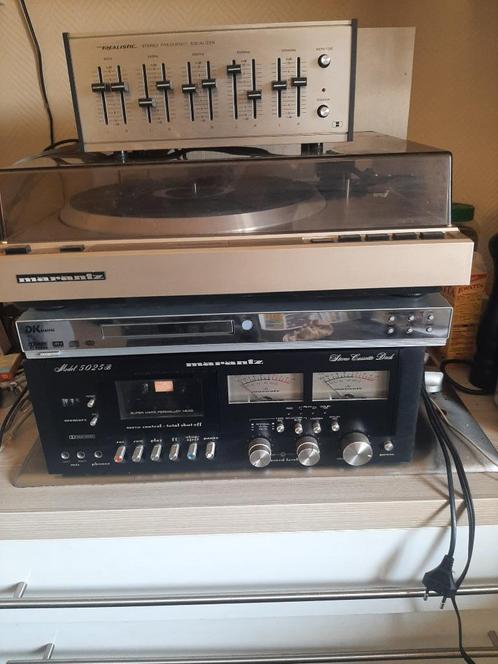 Platine disque, deck cassette Marrantz et equalizer Realisti, Muziek en Instrumenten, Dj-sets en Draaitafels, Zo goed als nieuw