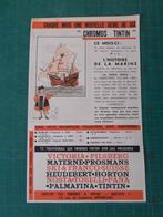 Tintin - chromos Tintin - 2 publicités papier - 1954 - 1955, Collections, Tintin, Autres types, Utilisé, Enlèvement ou Envoi