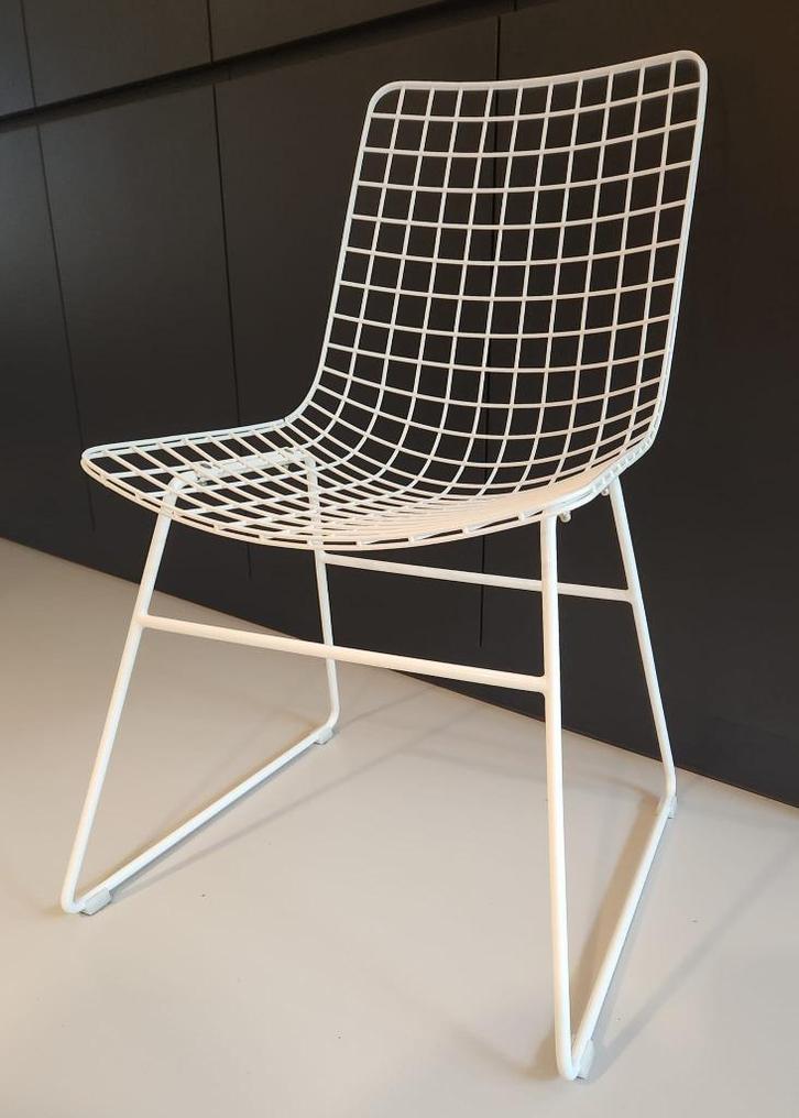 HKliving Wire stoel - wit, Huis en Inrichting, Stoelen, Zo goed als nieuw, Eén, Metaal, Wit, Ophalen