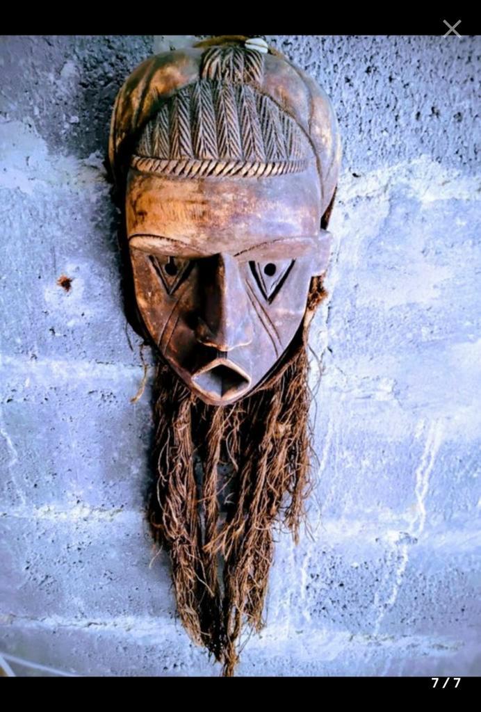 Unième origineel masker  volk LEGA katanga RDC  1947, Antiek en Kunst, Curiosa en Brocante, Ophalen of Verzenden